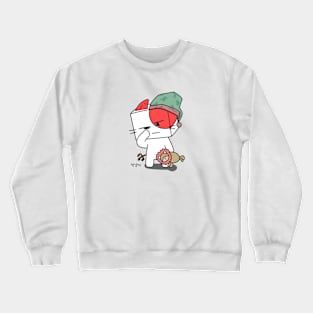 Good morning, devil cat - aknyangi, cat miaw lovers Crewneck Sweatshirt